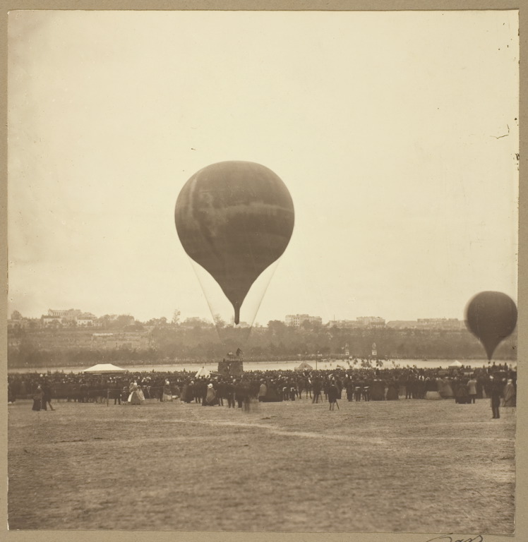 Félix Nadar, Balão "O Gigante", Campo de Marte, Paris, França, 1863.
